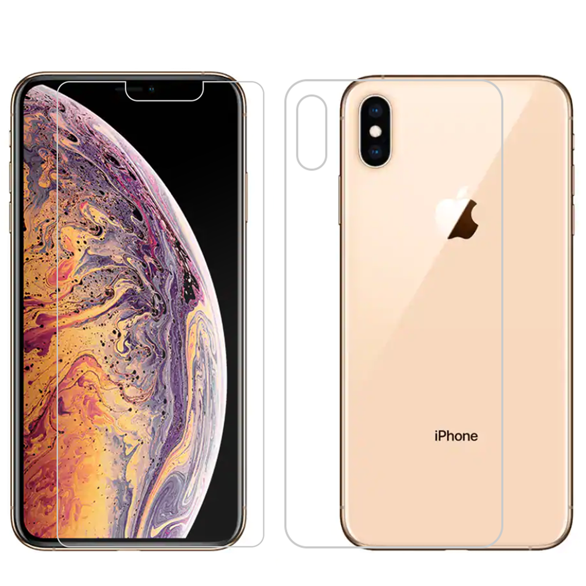 Protecteur d'écran en verre trempé pour couverture avant et arrière pour iPhone XS Max Protecteur d'écran en verre trempé pour couverture avant et arrière pour iPhone XS Max